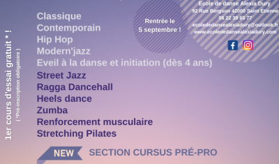 Ecole de danse Alexia Dury ,  Ecole de danse et Studio de pilates à Saint Etienne 