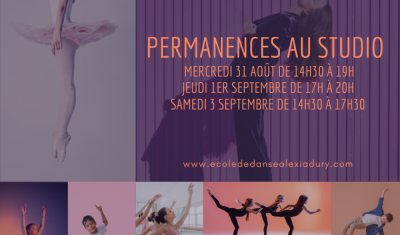 Permanences inscriptions Ecole de danse Alexia Dury